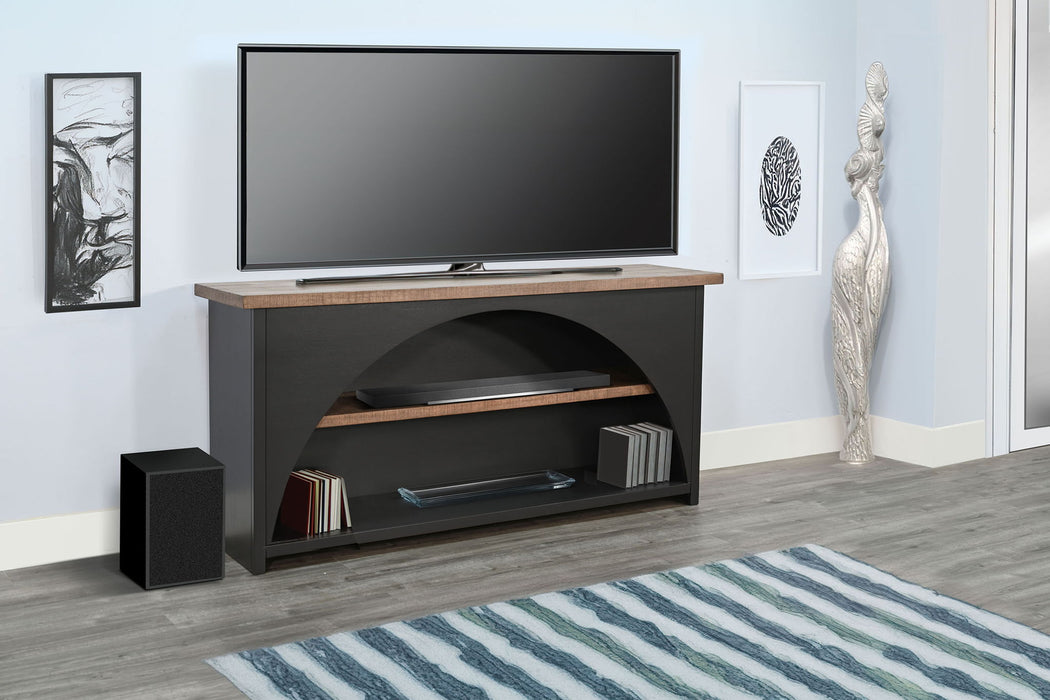 Savanah - Contemporary Console Table With Arched Cutout - Desert Rock / Black Magic