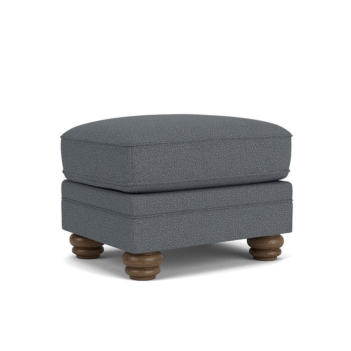 Bexley - Fabric Ottoman, Nailhead Trim - Blue