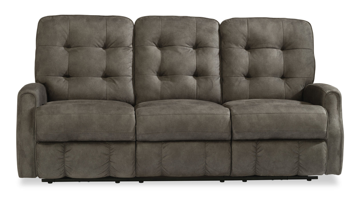 Devon - Fabric Power Reclining Sofa - Dark Brown