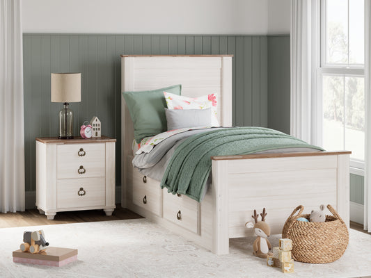 Willowton Panel Bed With 2 Storage Drawers