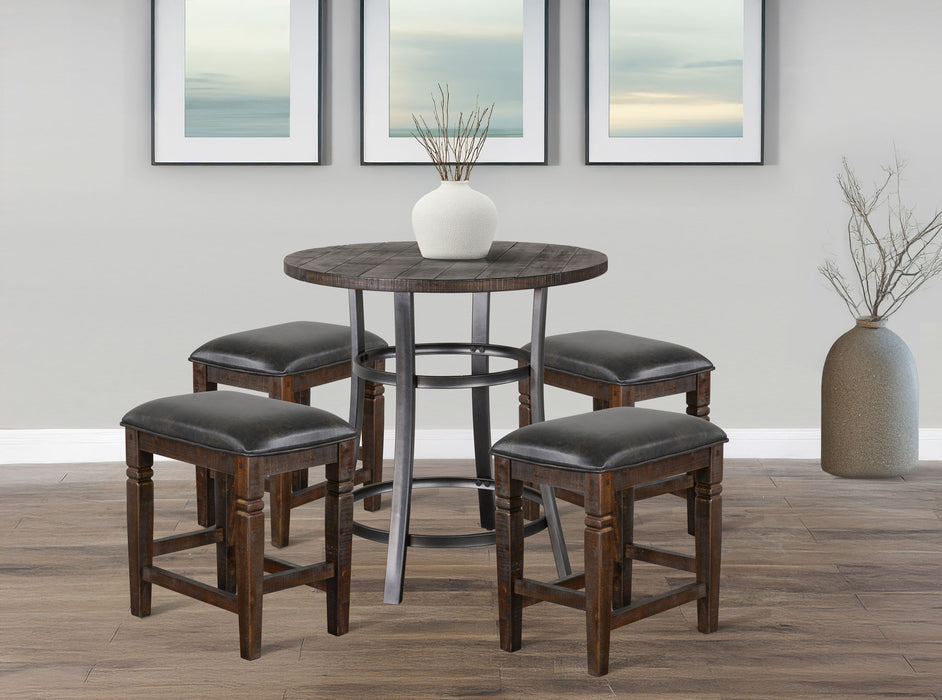 Counter Height Backless Stool Dining Set