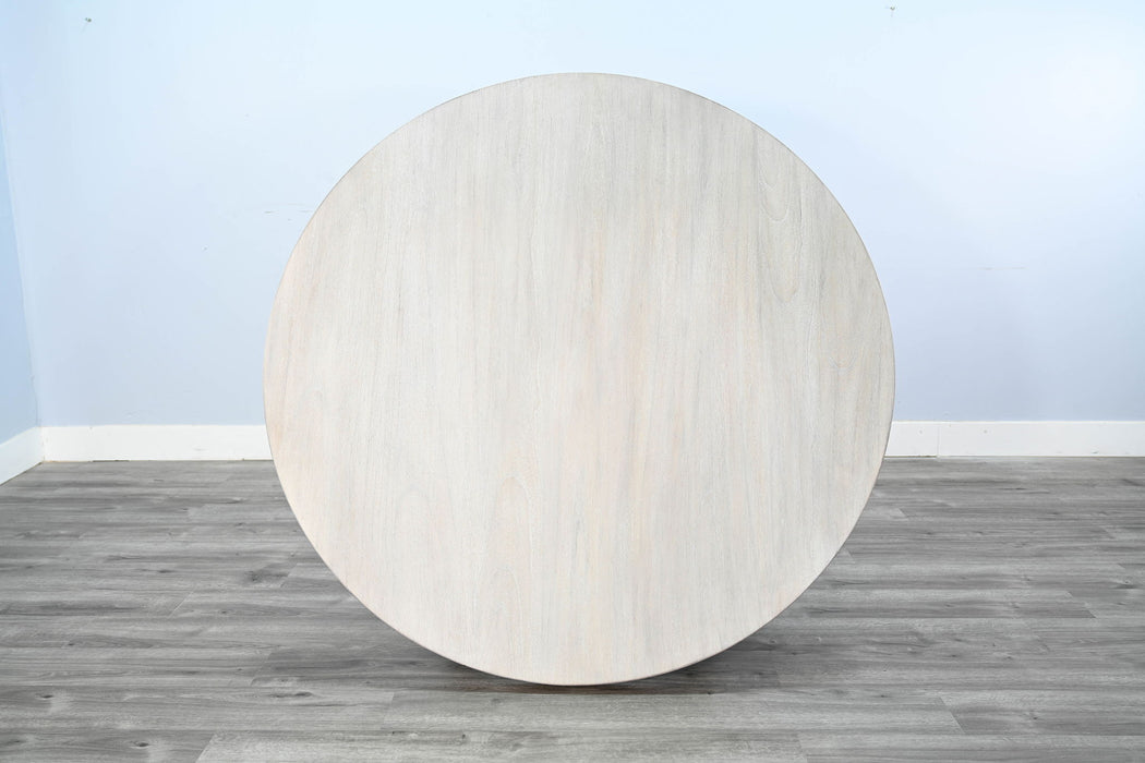 Rowan - Round Dining Table - Light Gray / Wheat