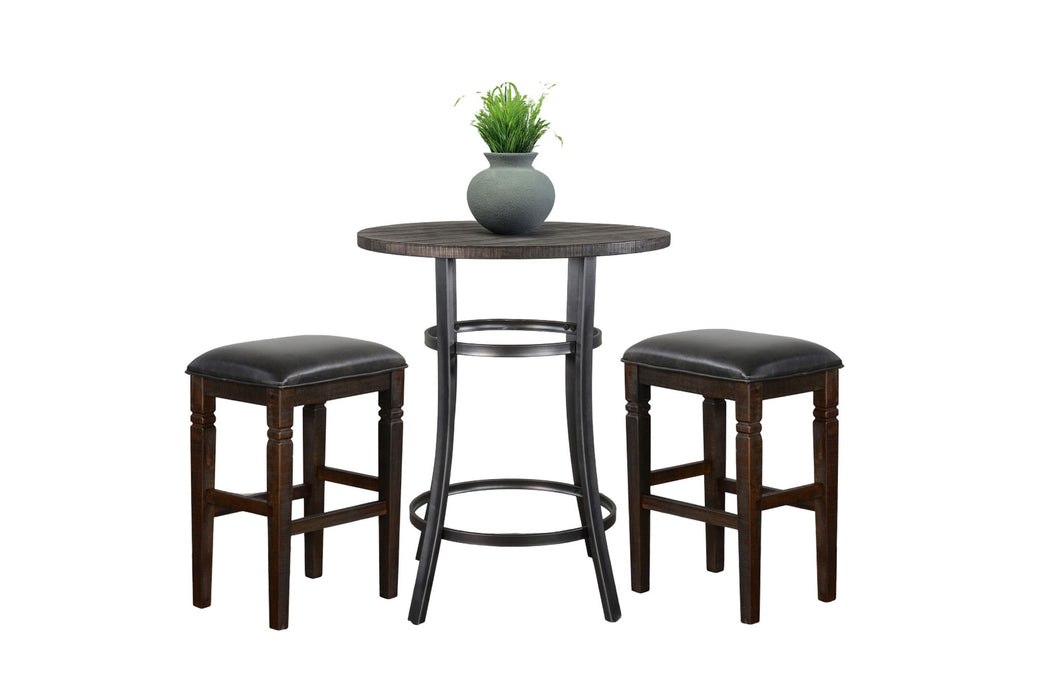Metal Frame Backless Pub Set - Tobacco Leaf