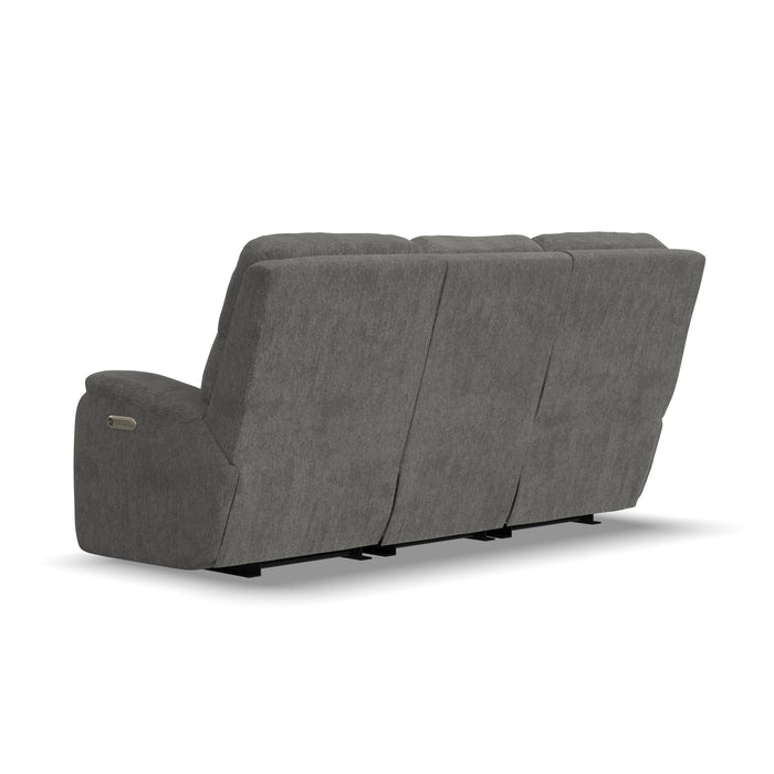 Penn - Power Reclining Sofa With Power Headrests & Lumbar - Dark Gray
