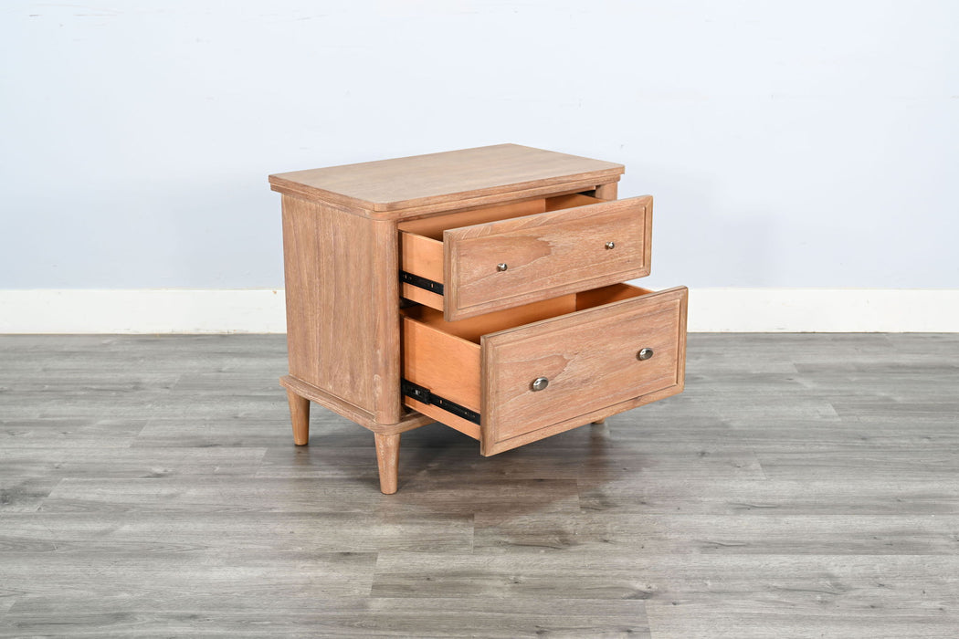 Transitional - Natural Wood 2-Drawer Nightstand - Oak Grove