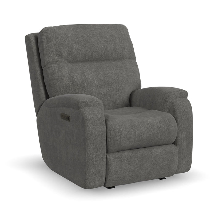 Penn - Power Rocking Recliner With Power Headrest & Lumbar - Dark Gray