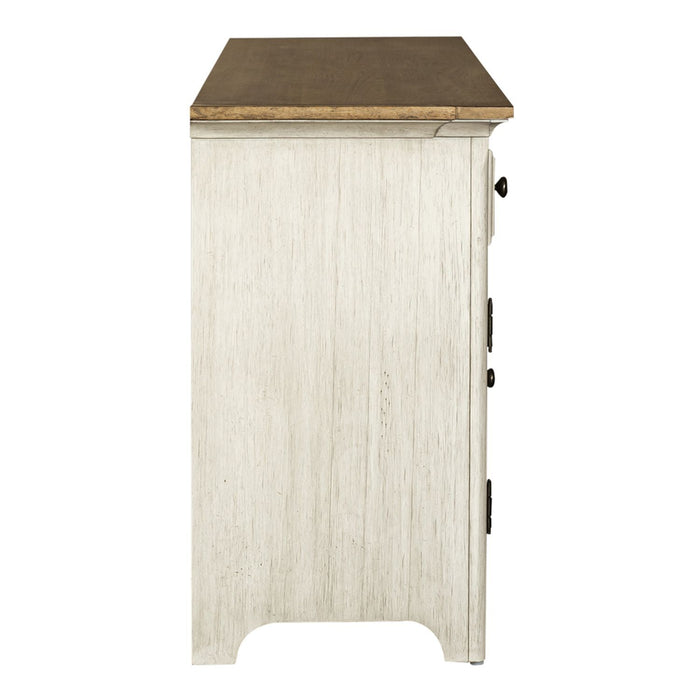 Farmhouse Reimagined - Entertainment 72" TV Stand - Antique White / Chestnut Tops