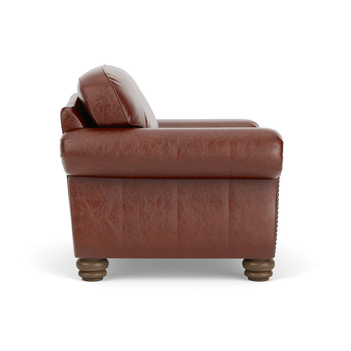 Bexley - Leather Chair, Nailhead Trim - Light Brown