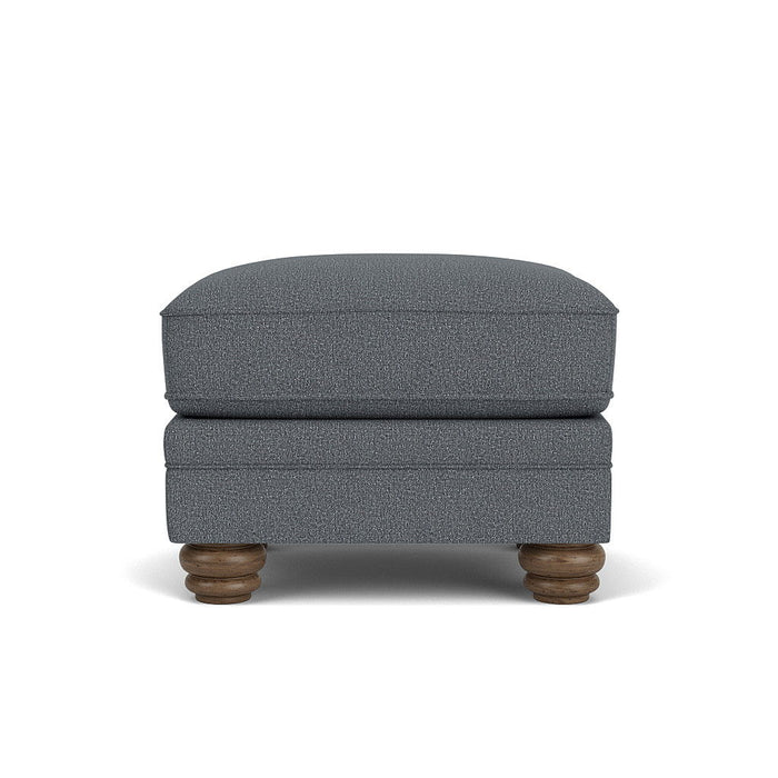 Bexley - Fabric Ottoman, Nailhead Trim - Blue
