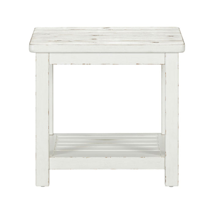 Backroads - End Table - Weathered White & Parchment Brown