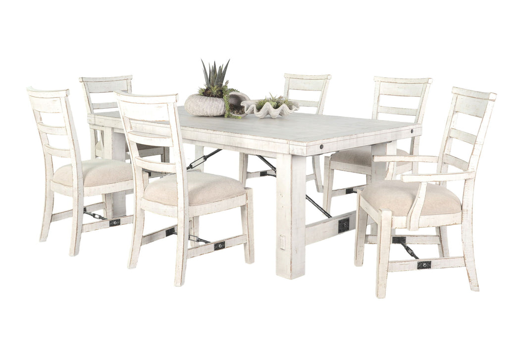 Extension Wood 6 Piece Dining Table Set - White Sand