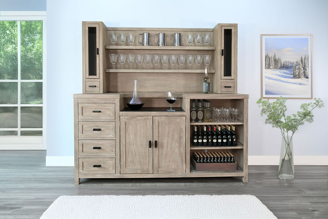 Wall Bar With Hutch - Wheat