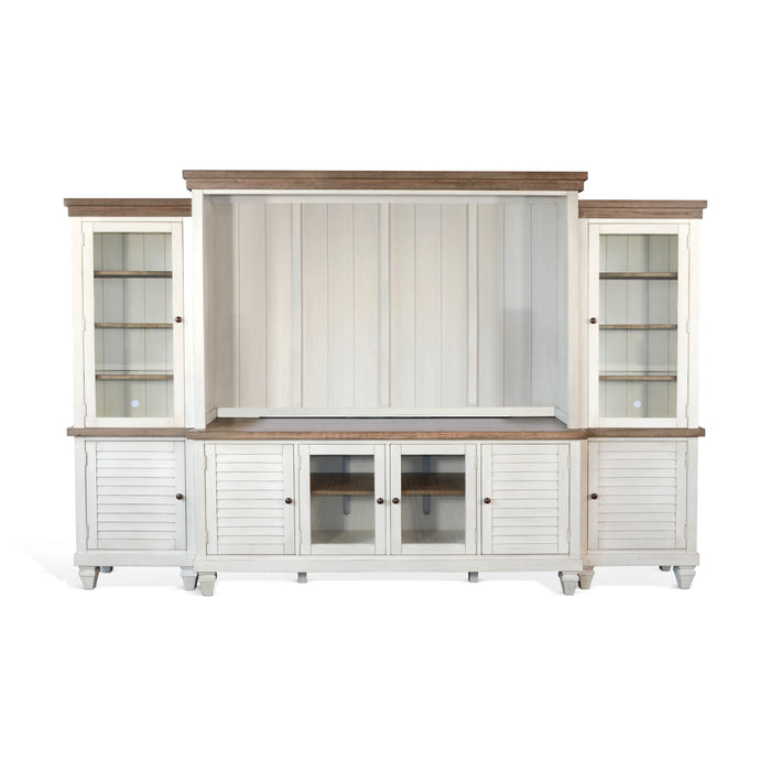 Pasadena - Media Hutch - Marble White and Buckskin