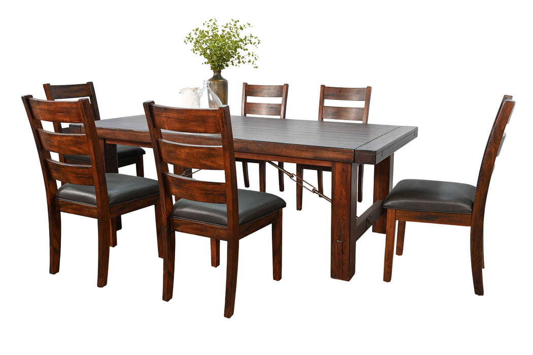 Extension Wood 7 Piece Dining Table Set - Vintage Mocha
