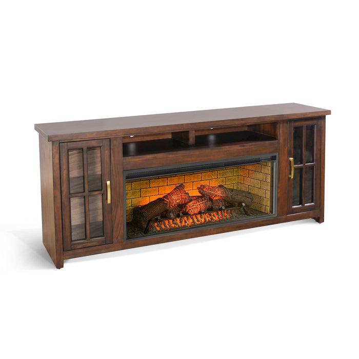 Media Console With Electric Fireplace