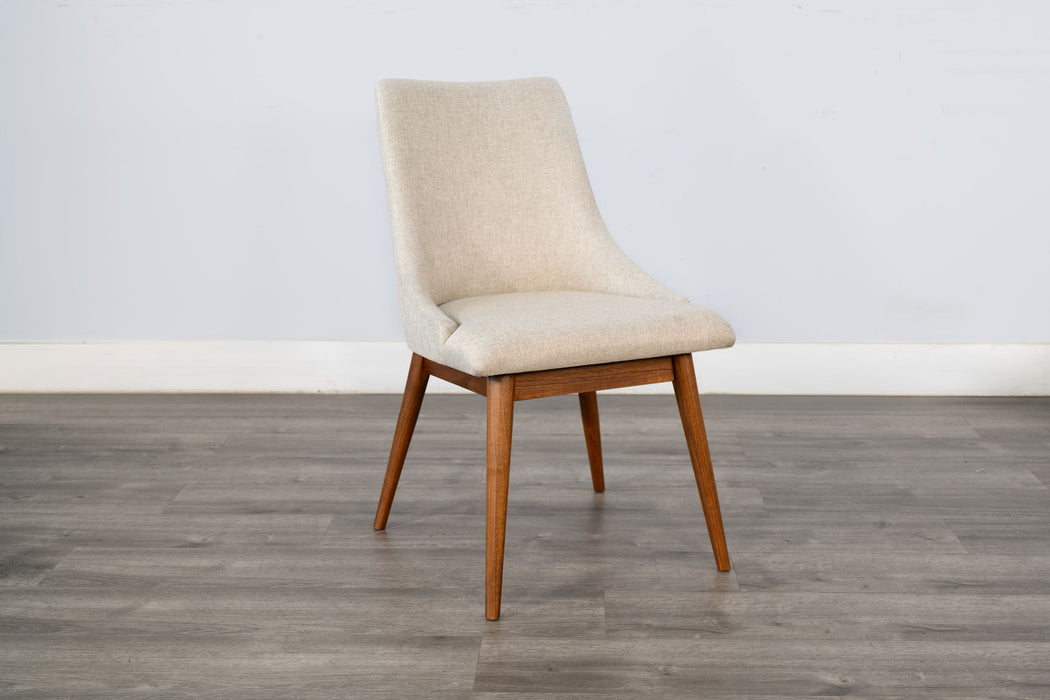 Mid-Century Modern - Upholstered Dining Chair With Curved Backrest And Wooden Legs (Set of 2) - Cinnamon