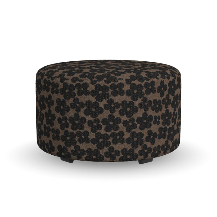 Pouf - Cocktail Ottoman - Black / Dark Brown