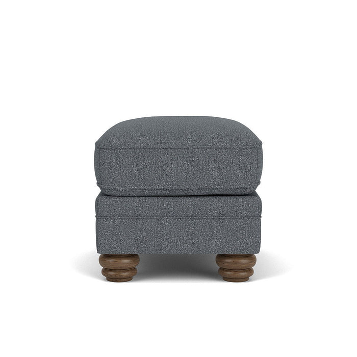 Bexley - Fabric Ottoman, Nailhead Trim - Blue