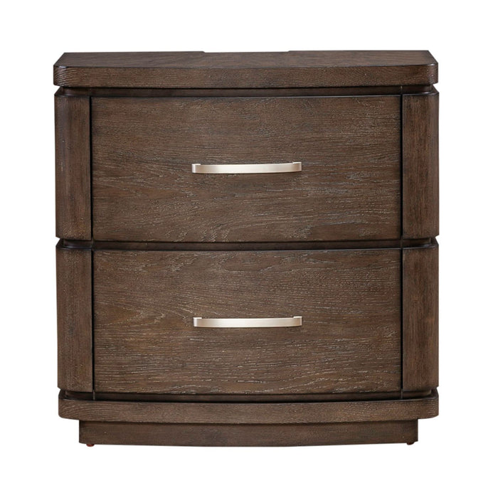 Cascade Falls - Nightstand With Charging Station - Satin Espresso