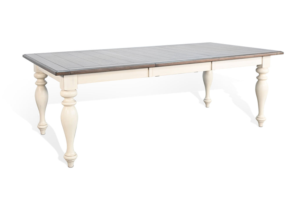 Carriage House - Pasadena Rectangular Extension Dining Table - Buckskin / Marble White