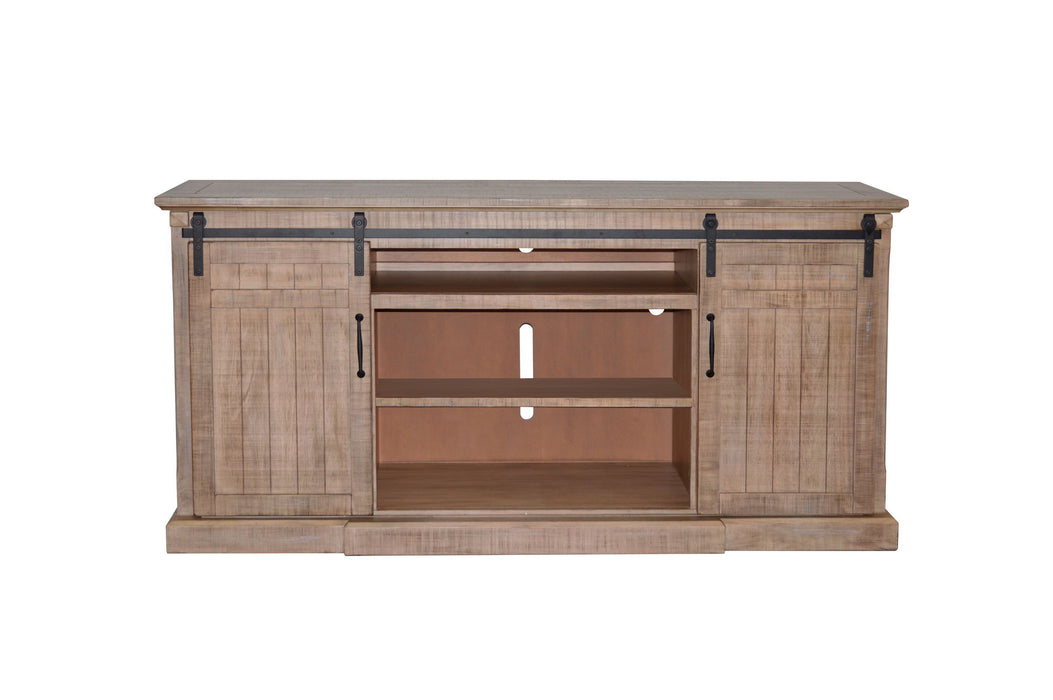 78" Barn Door Media Console With Electric Fireplace