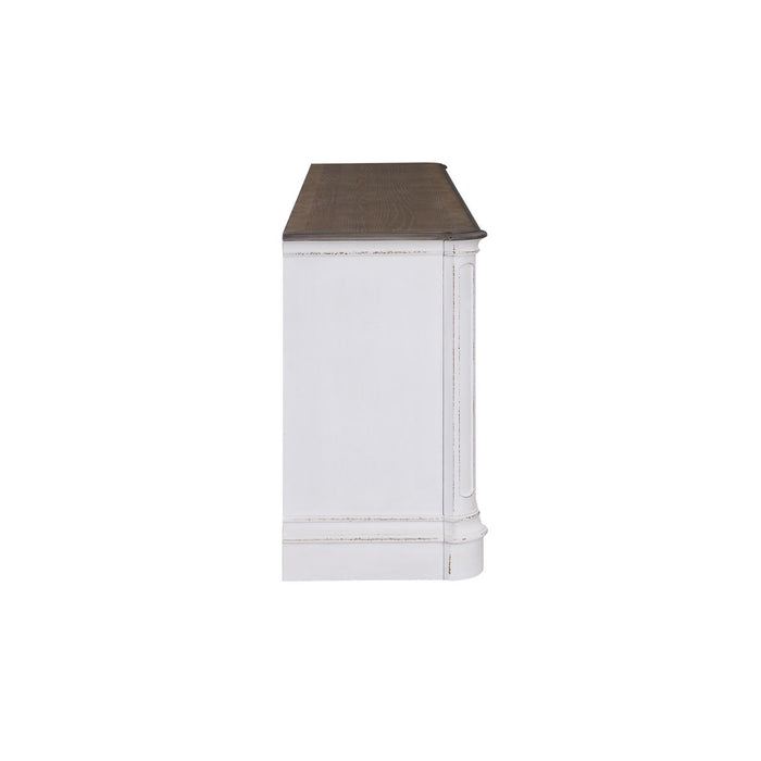 Fireplace TV Consoles - 244 82" Console With Fire FTS - White
