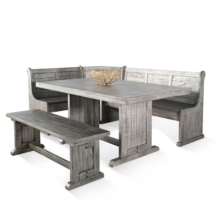Alpine - Wood Breakfast Nook 3 Piece Dining Set - Gray