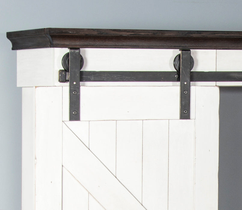 Carriage House - Entertainment Wall - White / Dark Brown