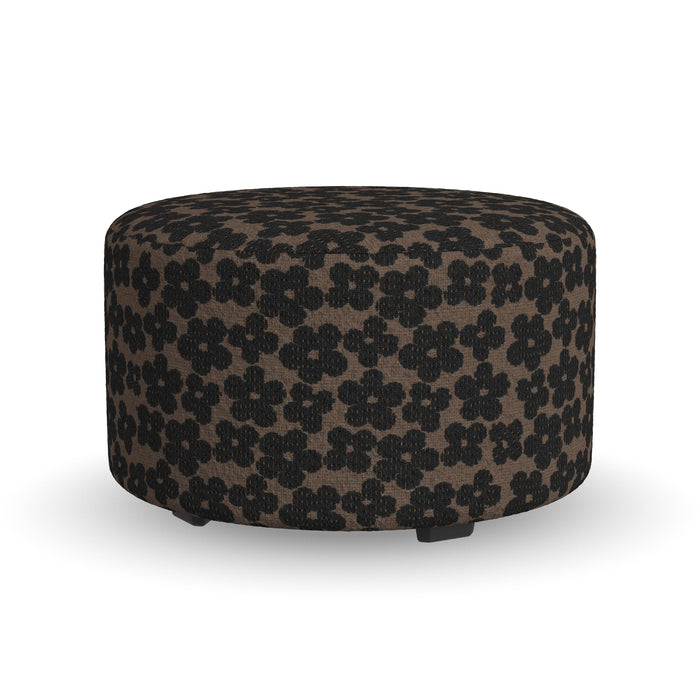 Pouf - Cocktail Ottoman - Black / Dark Brown