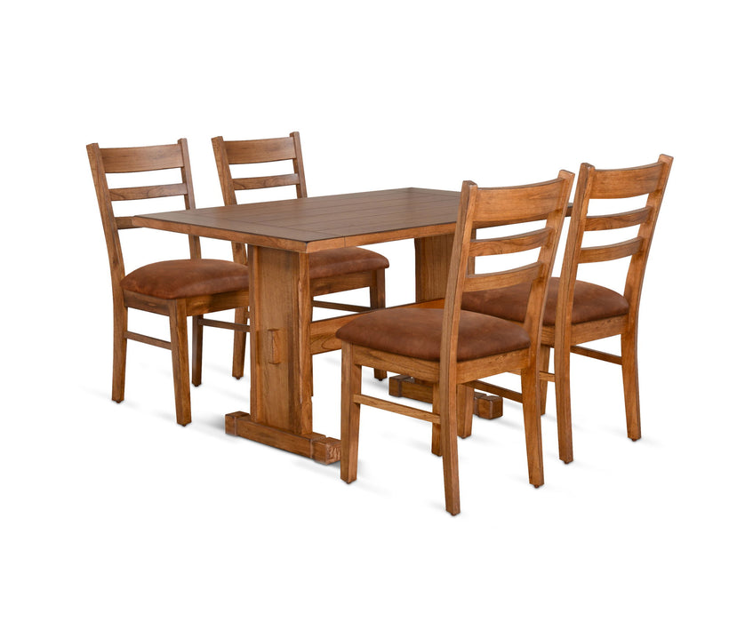 Sedona - 5 Piece Dining Set With Cushion Chairs - Rustic Oak