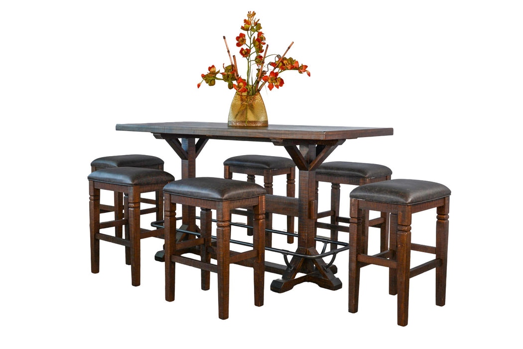 Homestead - Rectangular Upholstered Pub Table Set
