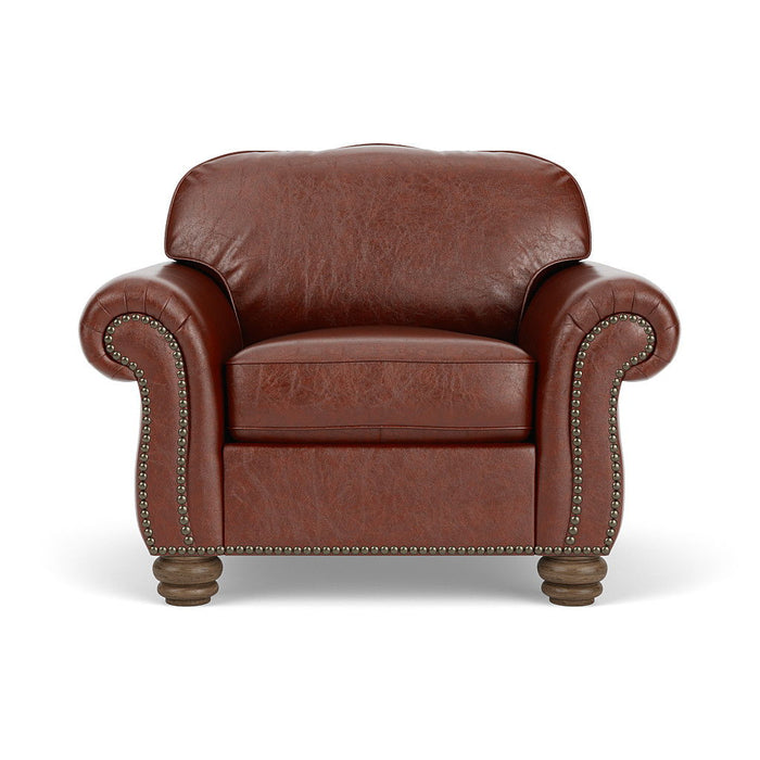 Bexley - Leather Chair, Nailhead Trim - Light Brown