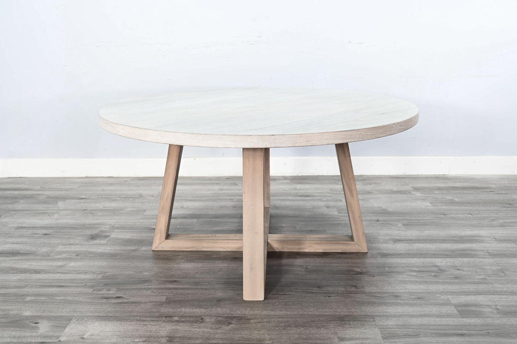 Rowan - Round Dining Table - Light Gray / Wheat