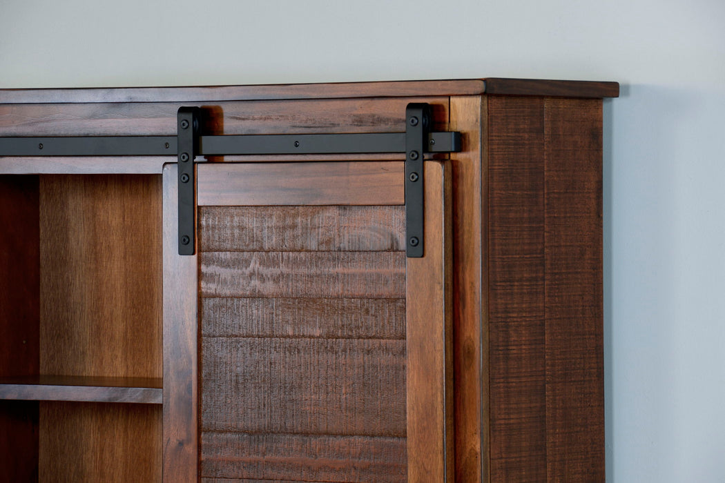 Santa Fe - Barn Door Bookcase - Dark Brown