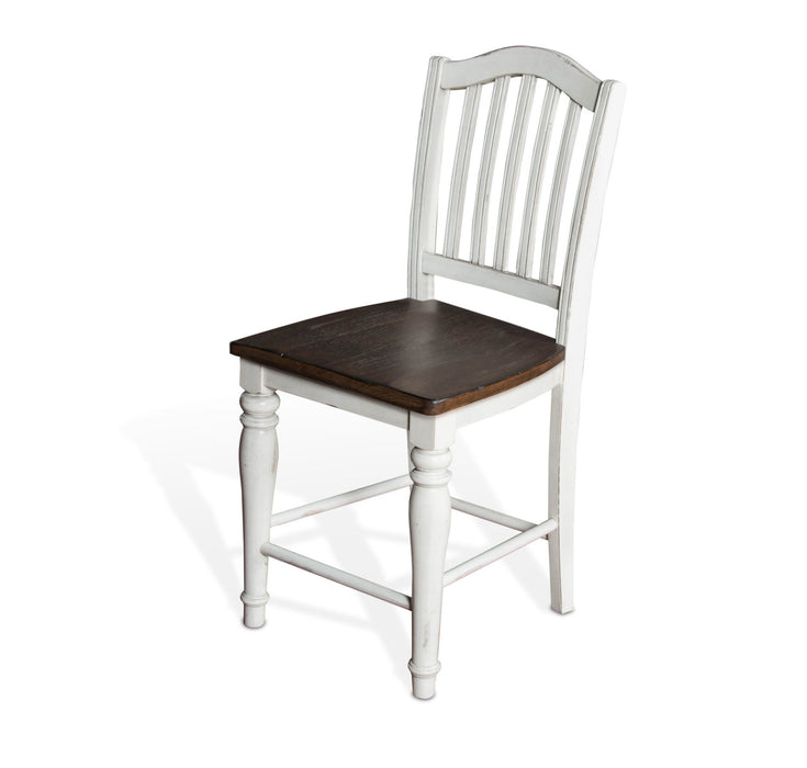 Bourbon County - Slatback Stool - White / Dark Brown