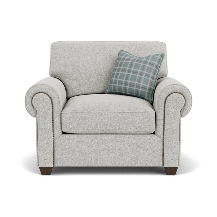 Carson - Fabric Chair, Nailhead Trim - Light Gray