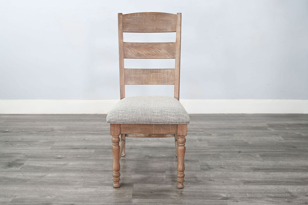 Sierra - Rustic Ladder Back Dining Chair With Cushion Seat (Set of 2) - Amber