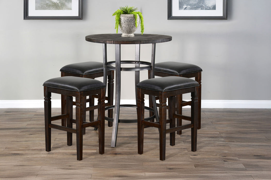 Metal Frame Backless Pub Set - Tobacco Leaf