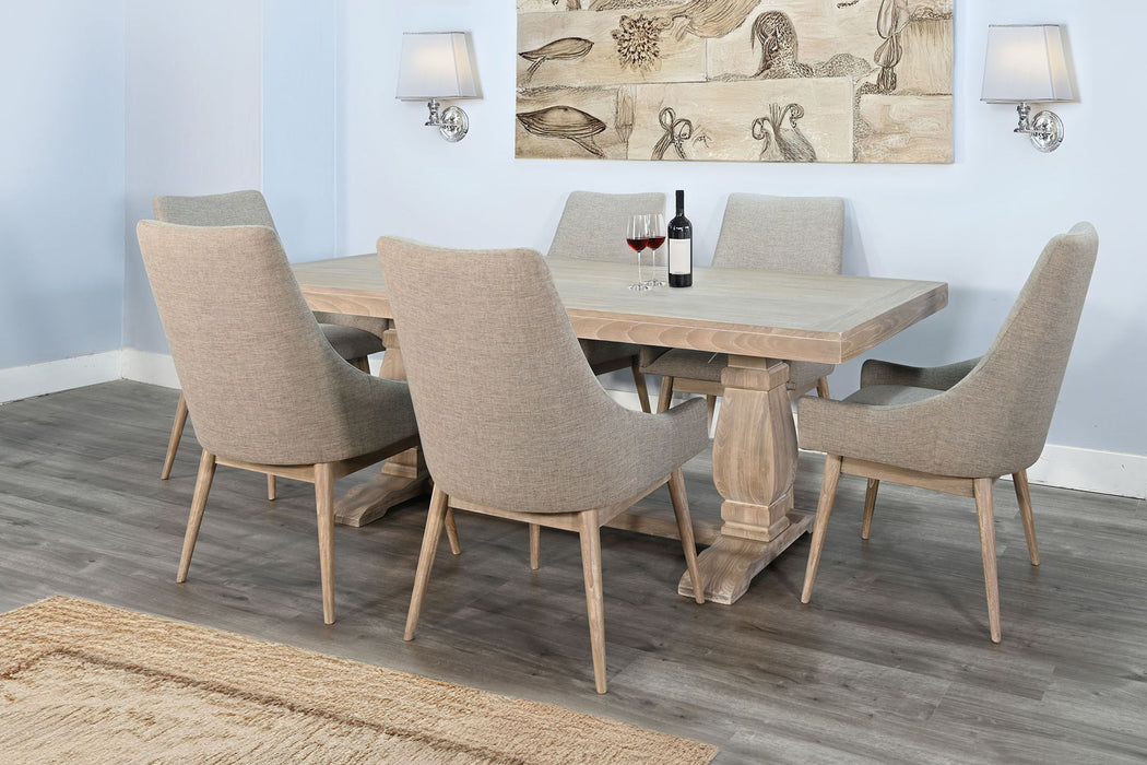 Gianna - Rectangular 7 Piece Chair Dining Set - Wheat