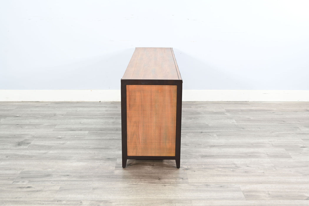 63" Media Console With Electric Fireplace - Antique Brown