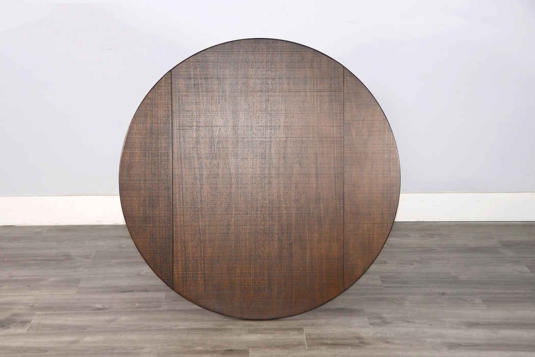 Drop Leaf Round 3 Piece Cusioned Dining Set - Tobacco Leaf / Alpine Gray