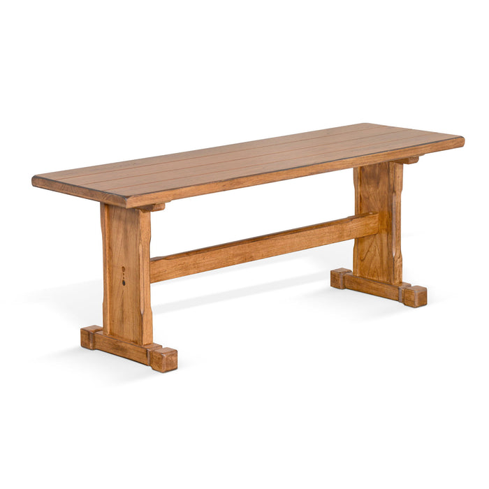 Sedona - Rustic Trestle Dining Bench - Rustic Oak