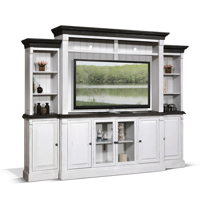 Carriage House - Entertainment Wall - Cottage White / Europen Dark