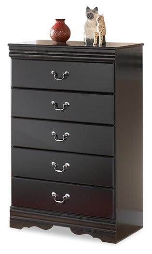 Huey Vineyard Twin Sleigh Headboard with Mirrored Dresser, Chest and Nightstand