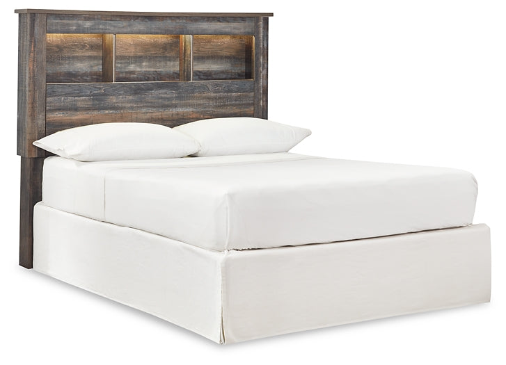 Drystan Full Bookcase Headboard with Mirrored Dresser, Chest and Nightstand