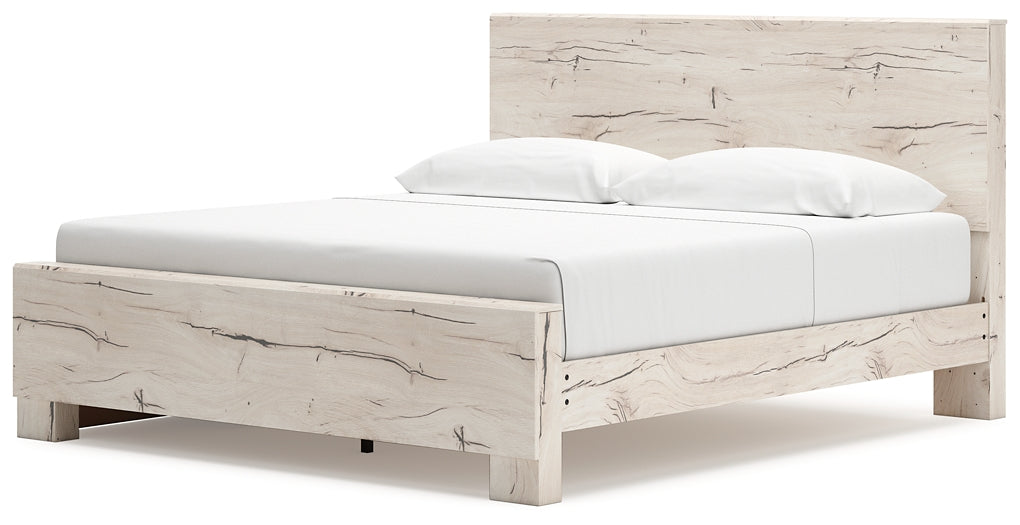 King Panel Bed with Mirrored Dresser