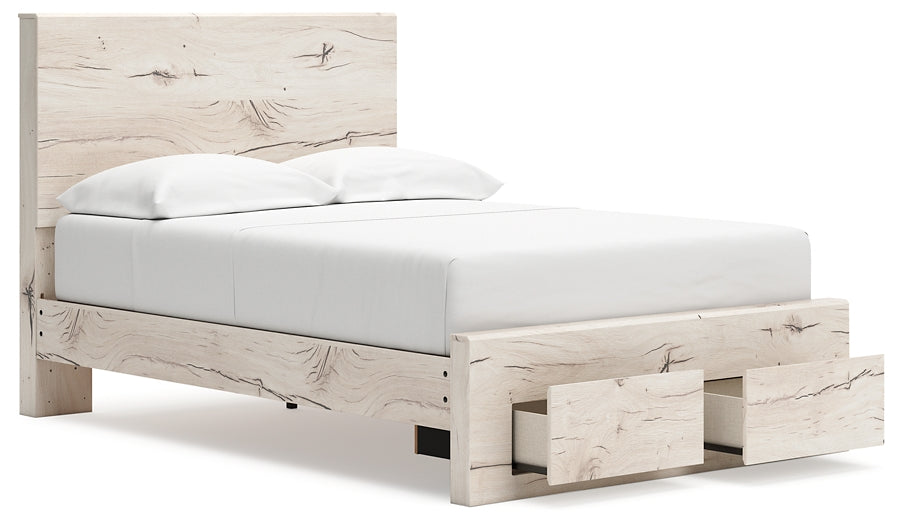 Full Panel Storage Bed with Mirrored Dresser