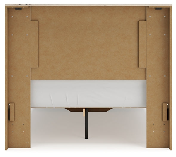 Full Panel Storage Bed with Mirrored Dresser