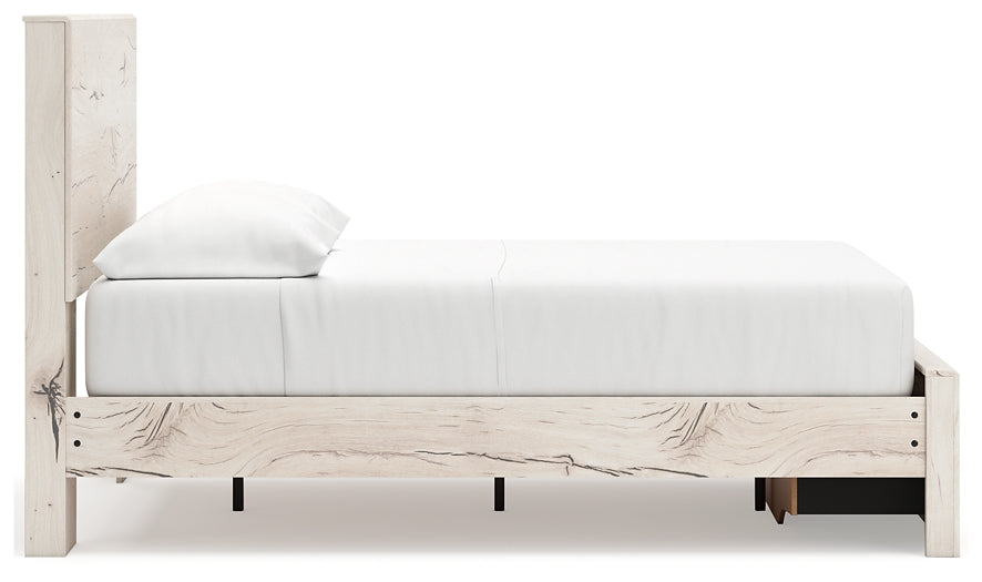Full Panel Storage Bed with Mirrored Dresser