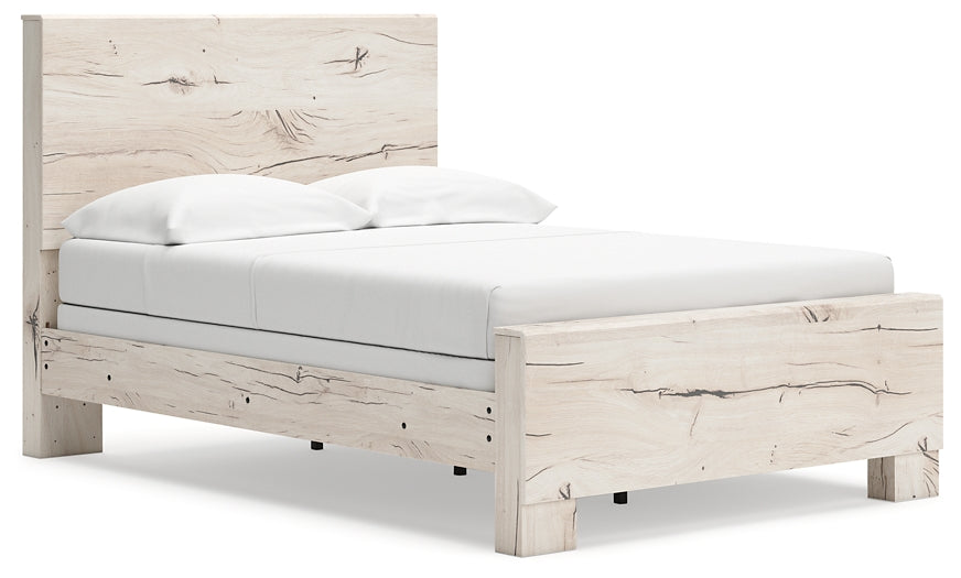 Full Panel Bed with Mirrored Dresser